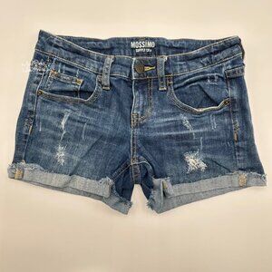 Mossimo Supply Co Distressed Denim Shorts Size 5 Blue Cotton/Spandex